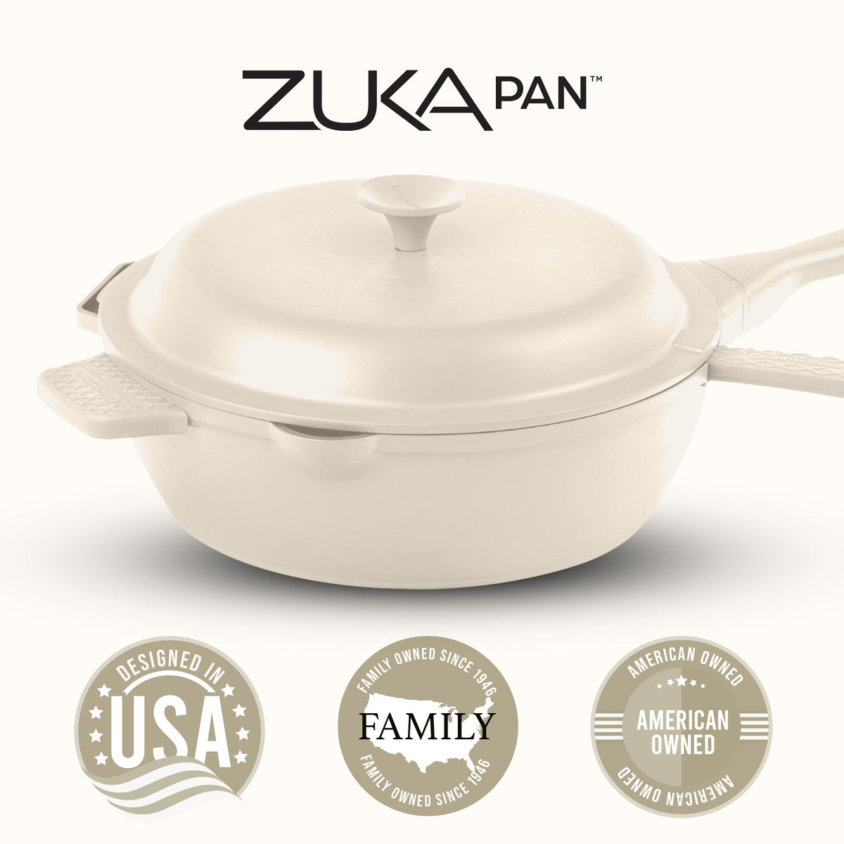 Granitestone 10" Zuka Pan – 6-Piece Multi-Functional Everyday Pan Set with Lid, Nylon Spoon & Steamer Basket