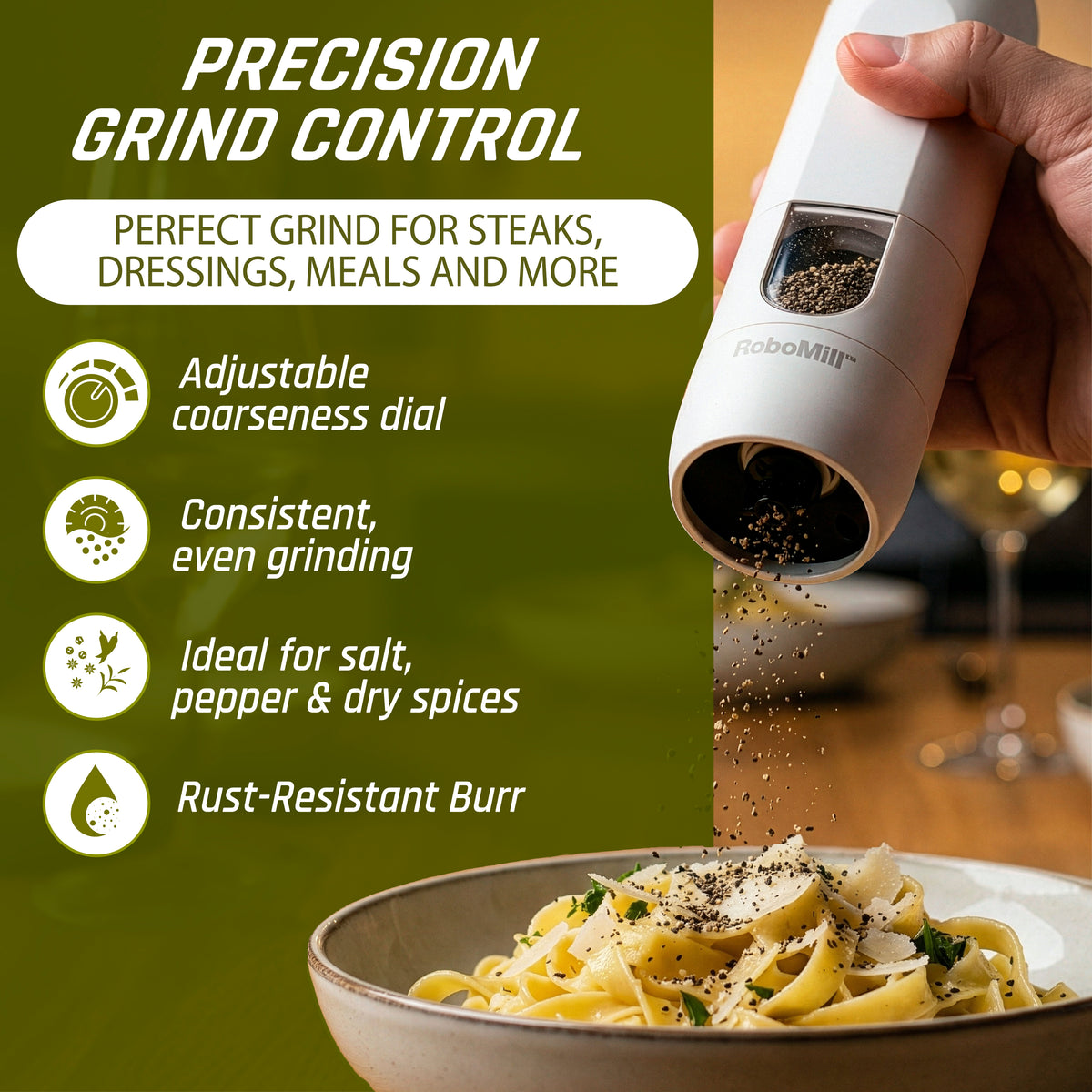 RoboMill Electric Salt and Pepper Grinder Set