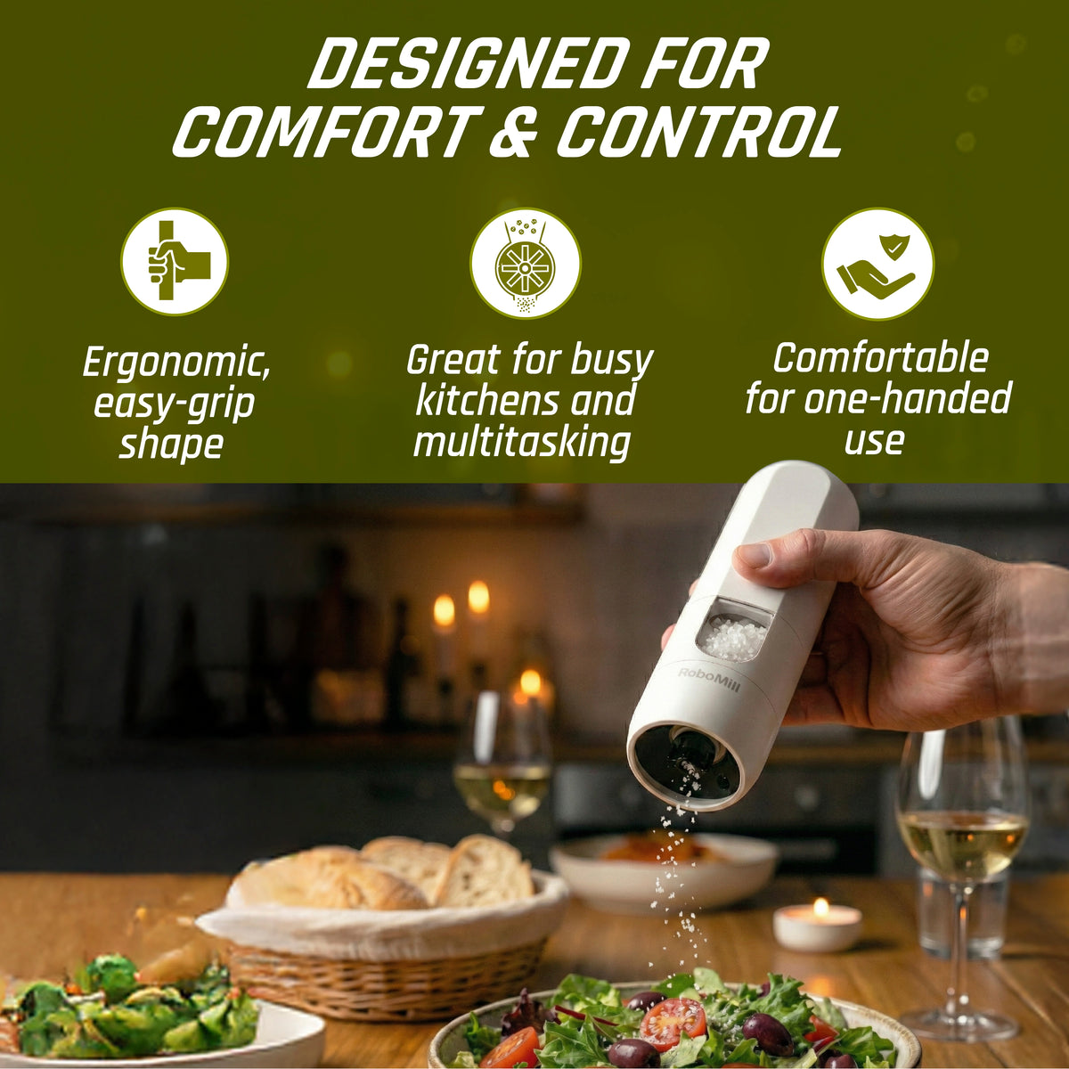 RoboMill Electric Salt and Pepper Grinder Set