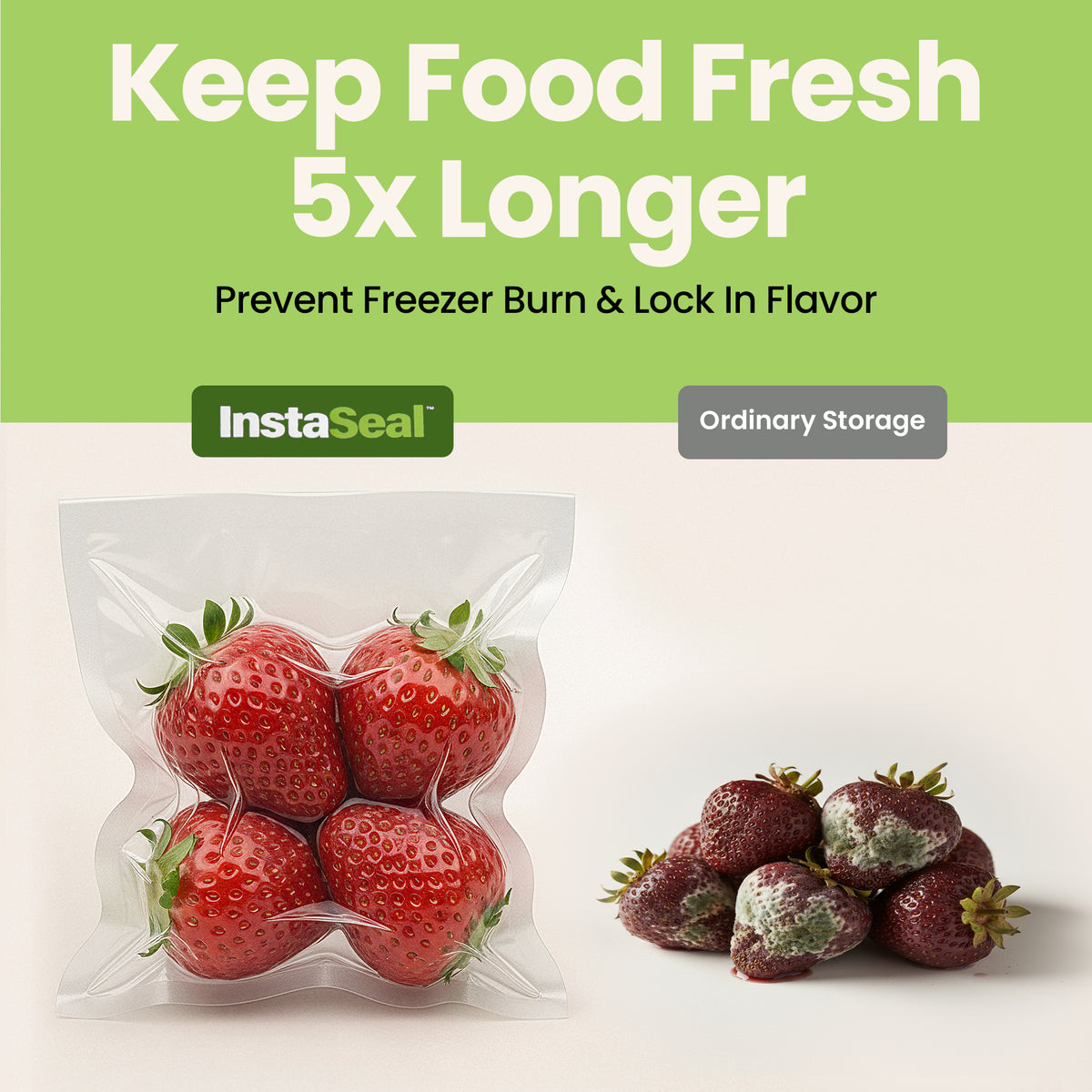 InstaSeal Vacuum Sealing Bags – Replacement Rolls & Pre-Cut Bags for Food Storage