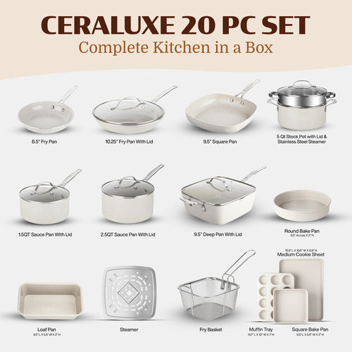 Granitestone Ceraluxe 20 Piece Kitchen in a Box