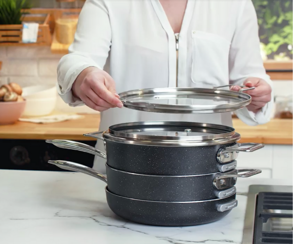 Granitestone 5 Piece Stackmaster Pro Series Stackable Cookware Set - Hard Anodized