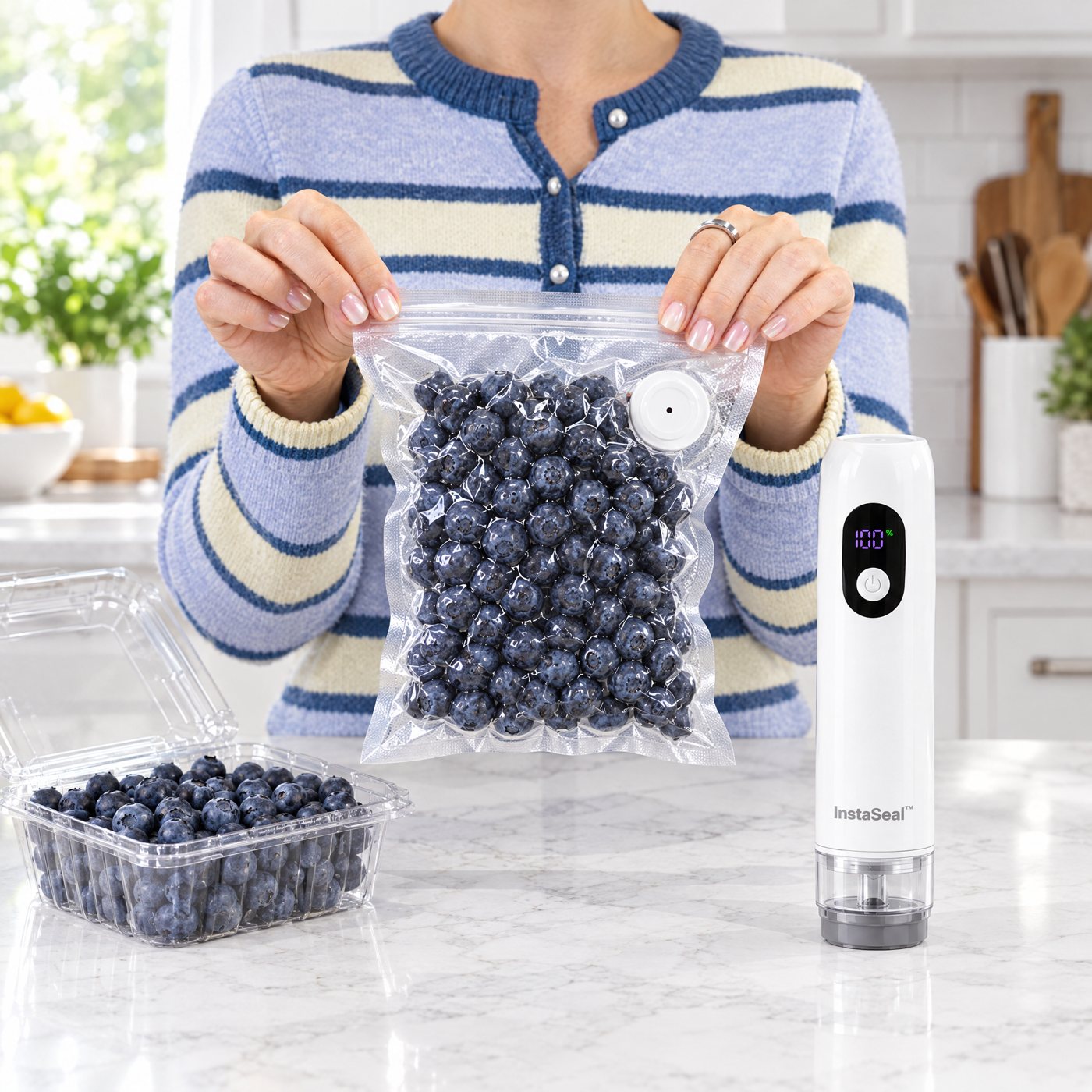 Filling a reusable bag