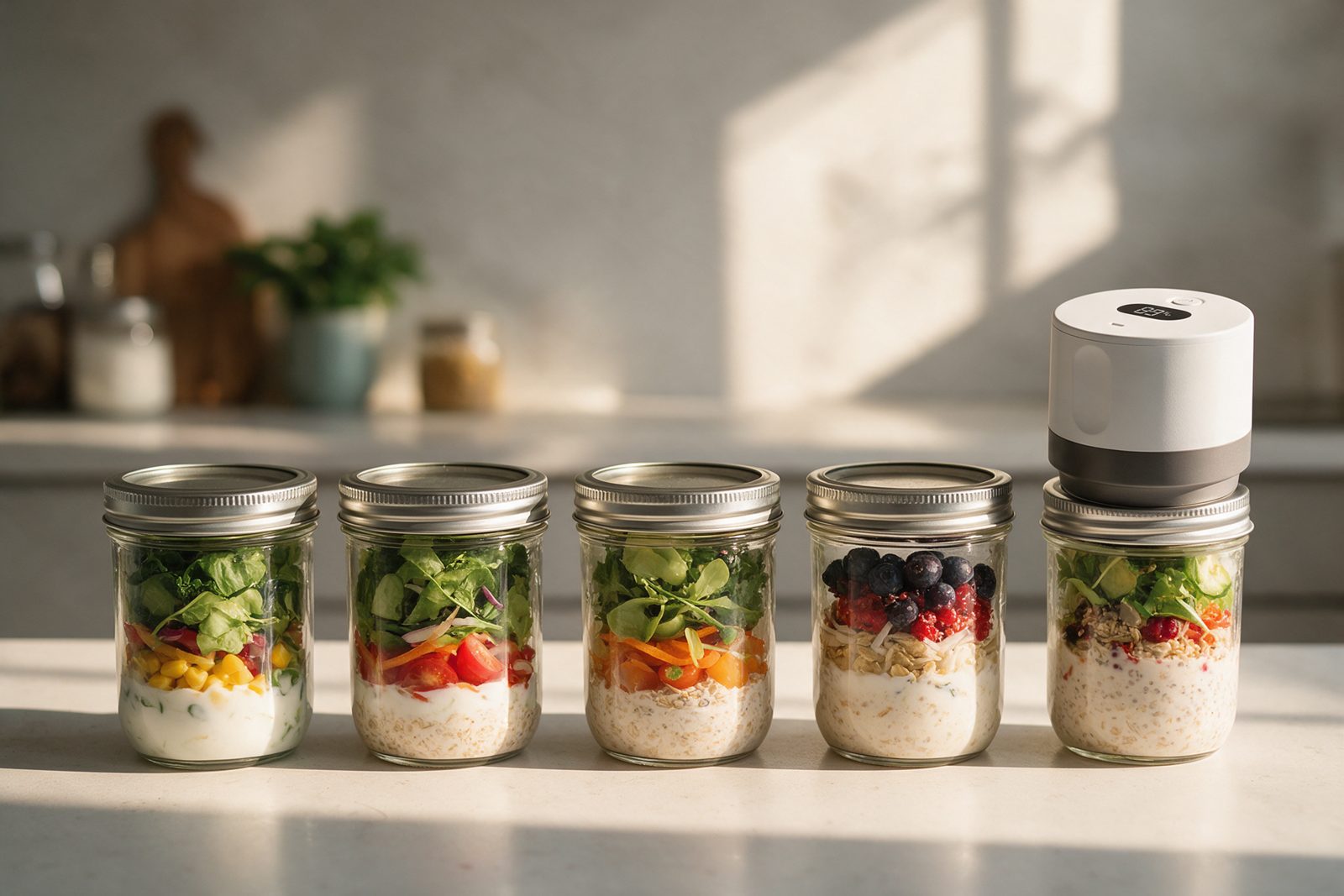 Mason-jar salads and oats